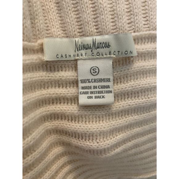Neiman Marcus cream cashmere shawl collar open front cardigan size small - Picture 3 of 9